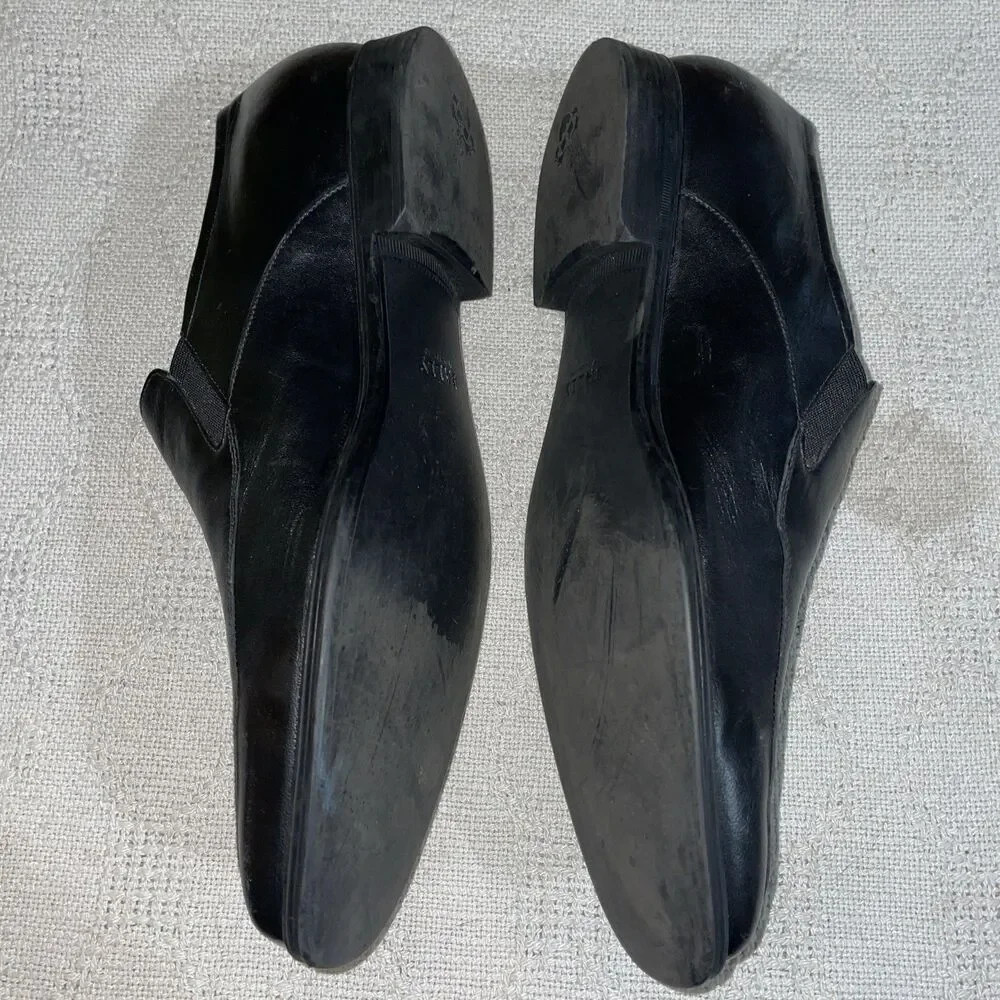 Bally Switzerland Mens Dress Loafers Size 8 EEE Black Leather Business Formal